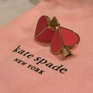 Kate Spade-Birthday Love Pink-Gold Lg Heart Pins/Earrings-1 inch *Bracelet Avail